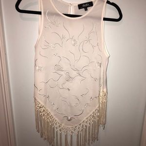 Lulus ivory fringe tank